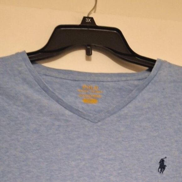 A Polo By Ralph Lauren Men's T-Shirt Blue Pony V-Neck Casual Size XL - Picture 3 of 10